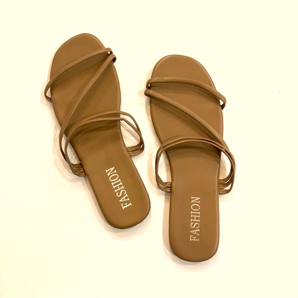 Never Worn Flat Strappy Sandals